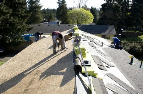 Rite Roof Yes, most affordable roofing contractor Houston TX, working on a roof replacement job